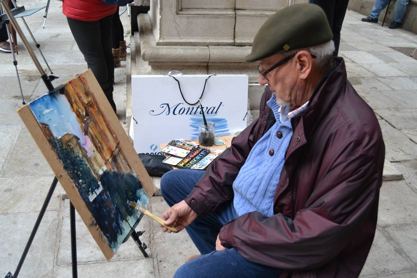 Un centenar de pintores de Andalucía Oriental celebraron el domingo, 25 de noviembre, el Día Mundial de la Acuarela, en el entorno de la Catedral de Granada