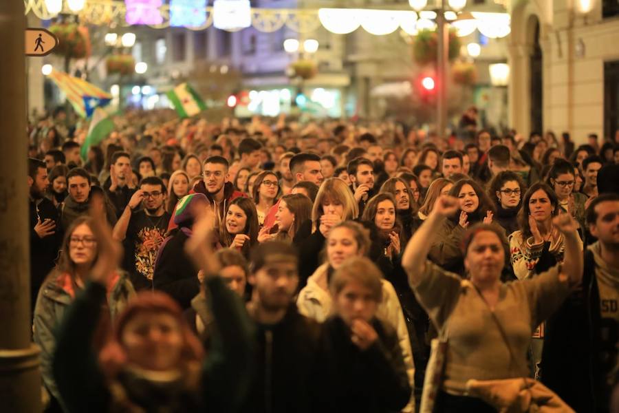 La concentración, convocada a las 18.00 horas, ha derivado en una manifestación que ha obligado a cortar calles del centro.