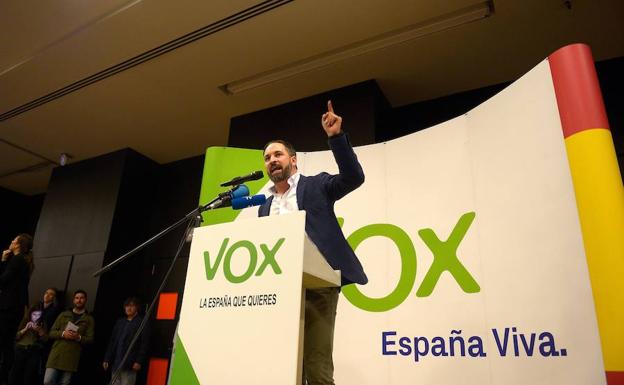 Santiago Abascal, durante su intervención el pasado día 26 en Granada