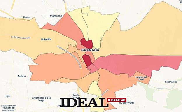 Un granadino de la Zona Norte gana 10.000 euros menos que uno del Centro
