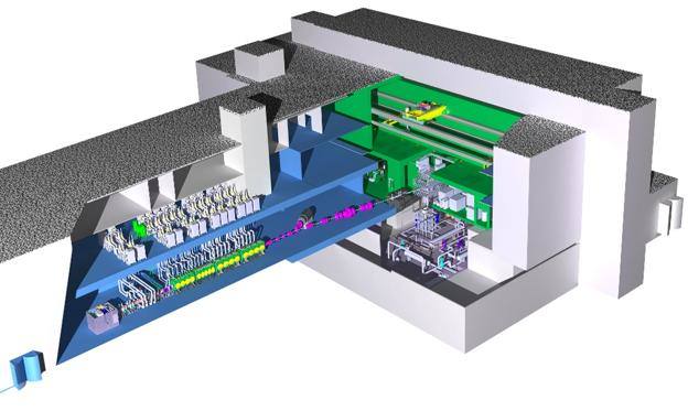 Maqueta del proyecto del acelerador de partículas que será ubicado en el polígono industrial de la localidad de Escúzar.