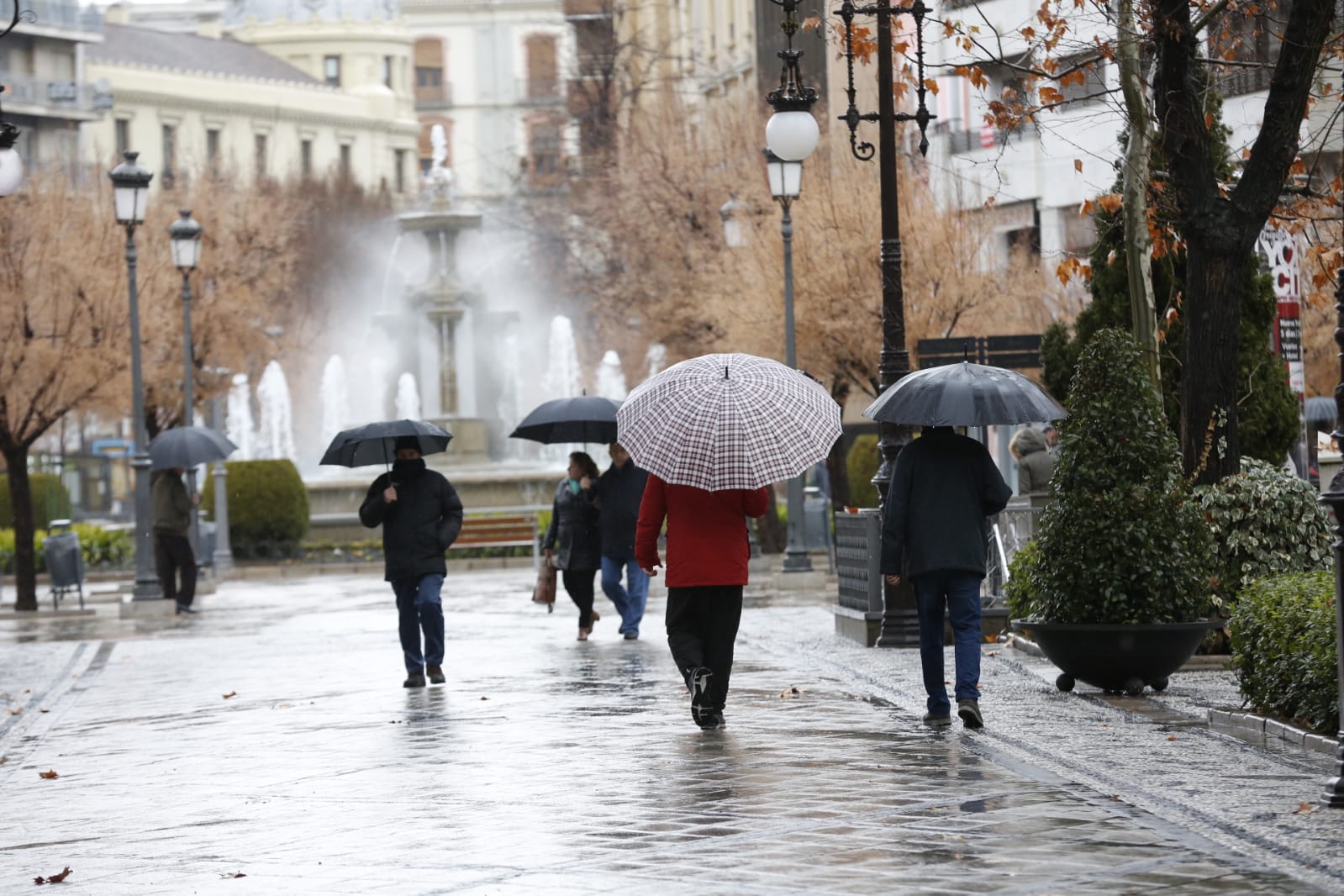 Regresan los paraguas a las calles de la capital en una imagen que no se vía desde el pasado 13 de diciembre