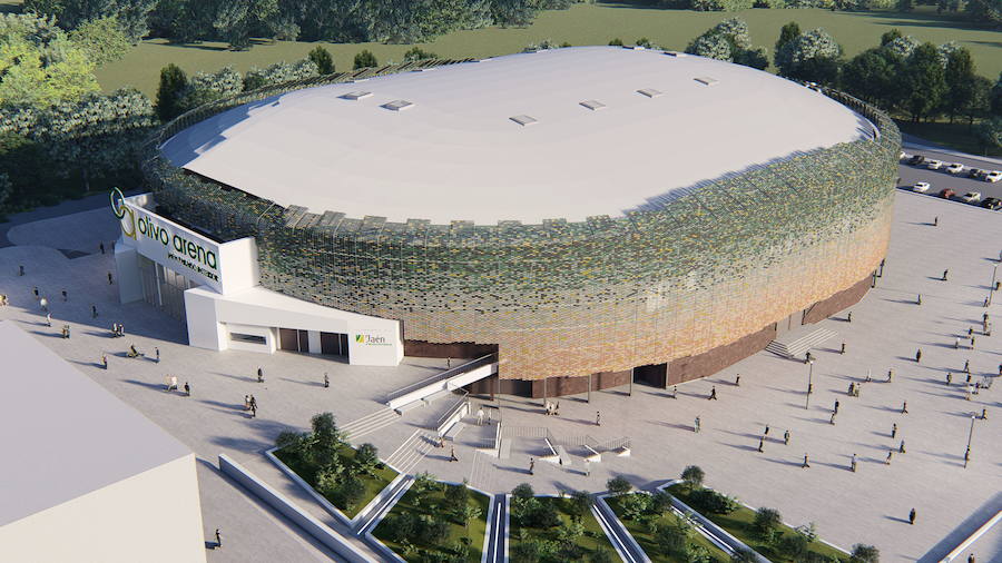 Recreación en 3D del proyecto del futuro pabellón de deportes Olivo Arena. 