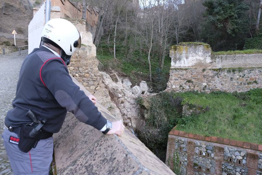 La zona está siendo intervenida por los técnicos de la Alhambra y el Ayuntamiento de Granada dentro del ambicioso plan para restaurar el paseo Romayla