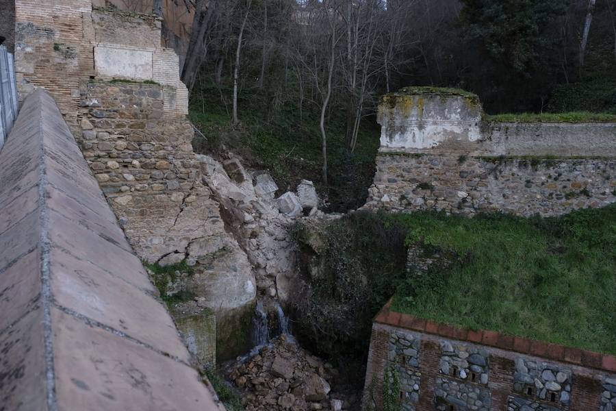 La zona está siendo intervenida por los técnicos de la Alhambra y el Ayuntamiento de Granada dentro del ambicioso plan para restaurar el paseo Romayla