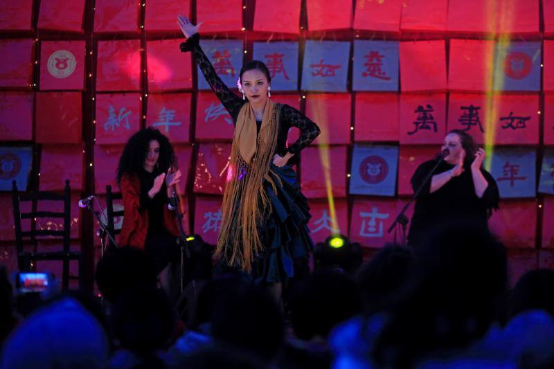 La bailaora china Karina Yao durante su actuación en Madrid este fin de semana