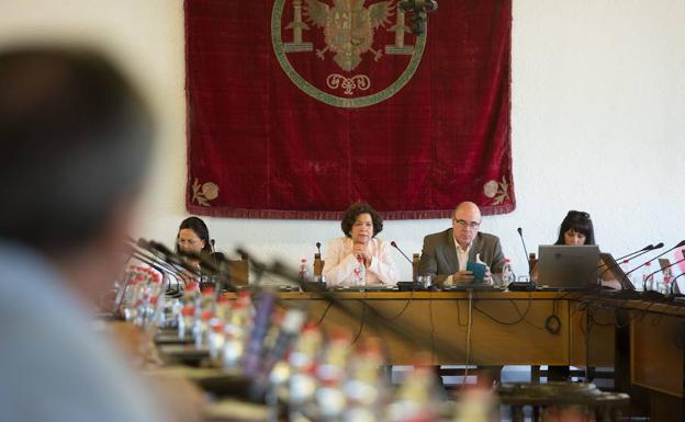 Pilar Aranda, rectora de la UGR, preside una reunión del consejo de gobierno de la institución. 