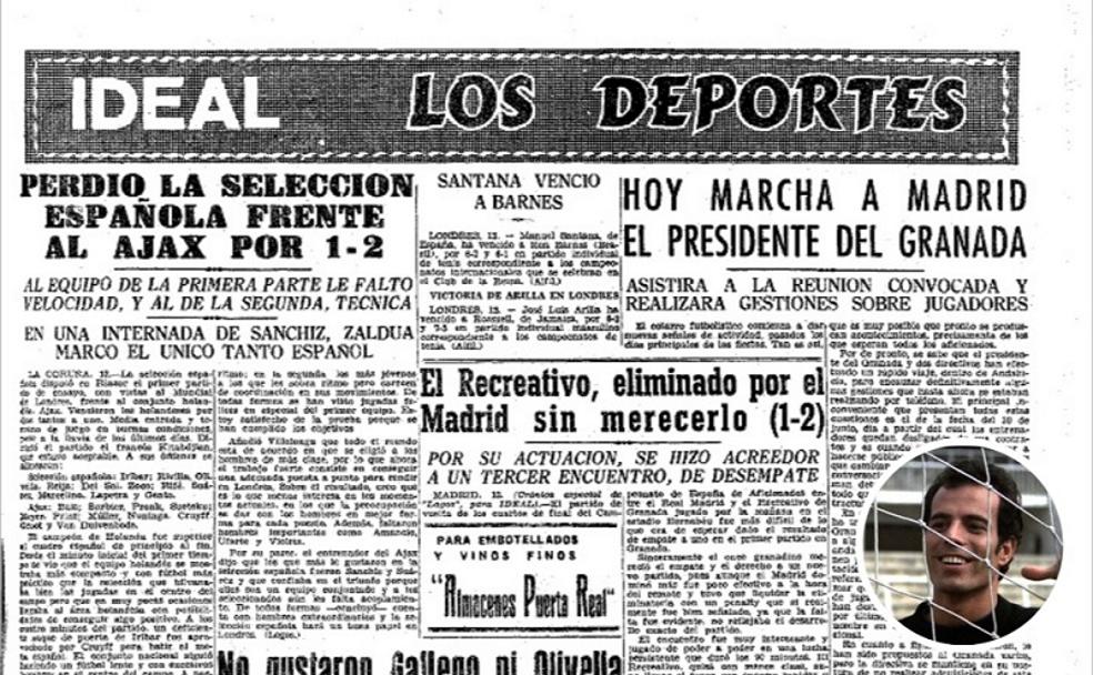 La crónica que menciona la cantada de Julio Iglesias se titula 'El recreativo, eliminado por el Madrid sin merecerlo (2-1).