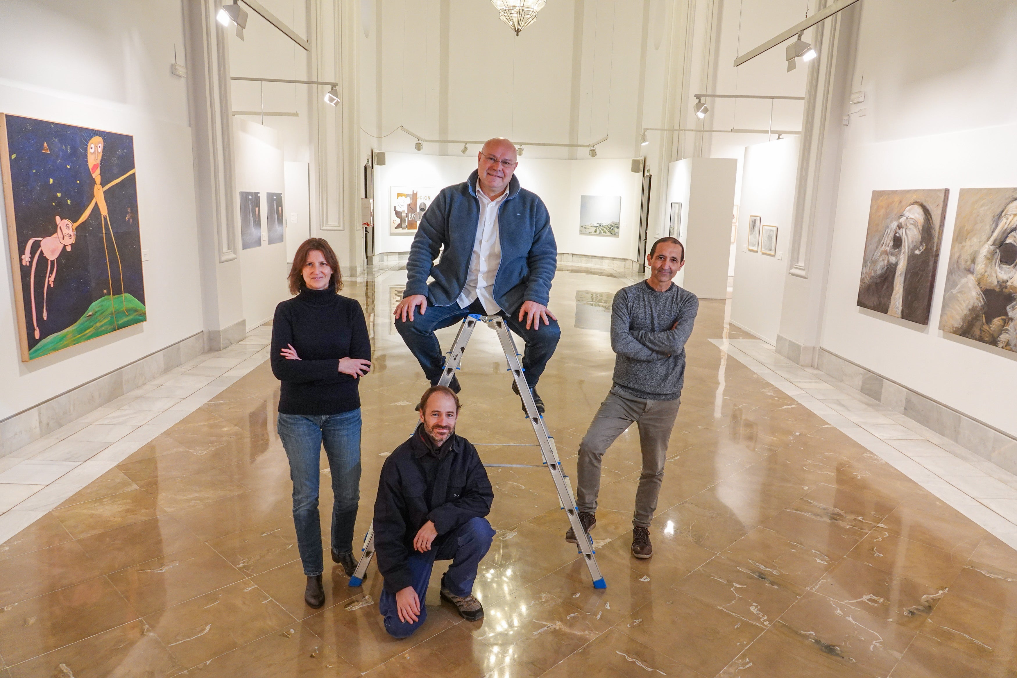 Lola Álvarez, Fernando Pérez (abajo), Antonio Rodríguez Barbero y Francisco Manuel Moreno, en Gran Capitán
