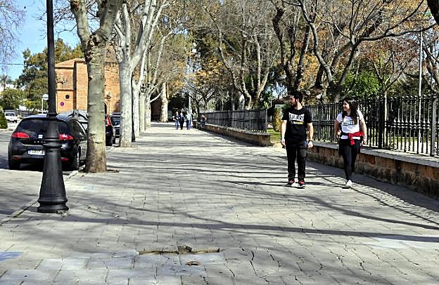 El acerado del Paseo de la Ermita presenta grietas y roturas.