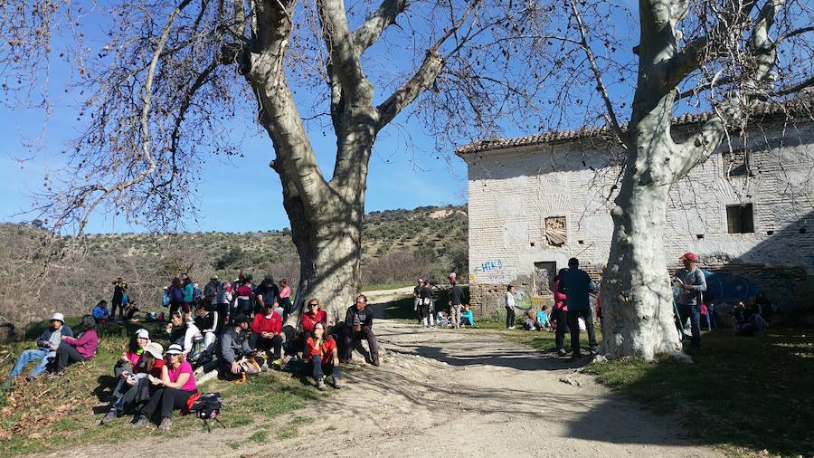 Un grupo de jóvenes de Beas de Granada encabeza una marcha para que no se olvide la senda que ha unido históricamente este municipio con la capital