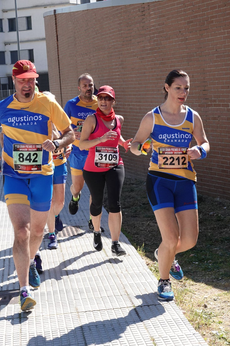 A algunos participantes parece que los 10 kilómetros del reccorido de la prueba de fondo de Loja se les hace leve a tenor de sus sonrisas y buen rollo. Otros en cambio parecen sufrir más o simplemente se concentran para disfrutar de la carrera.