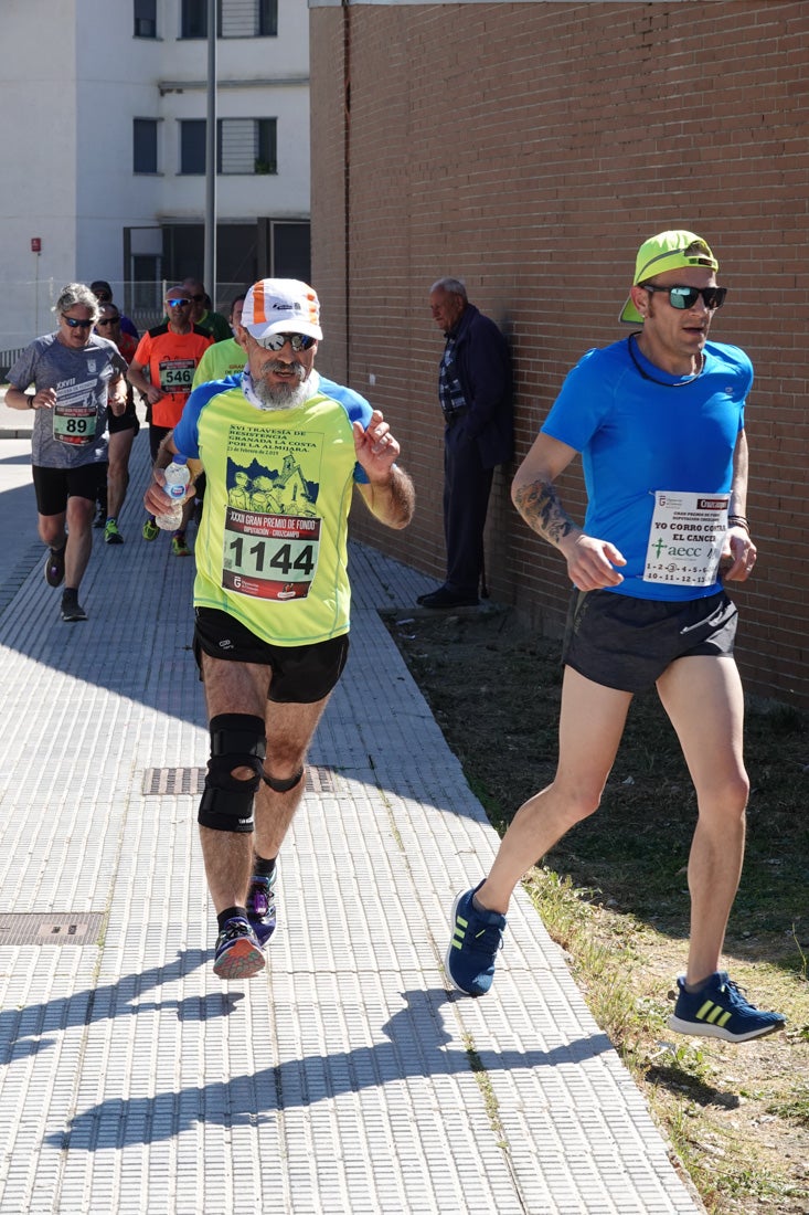 El reguero de atletas es amplio. Las piernas pesan en algunos momentos pero el objetivo de llegar a meta se mantiene. Si has participado en la carrera de fondo de Loja, prueba suerte a ver si te hemos retratado a lo largo del recorrido.