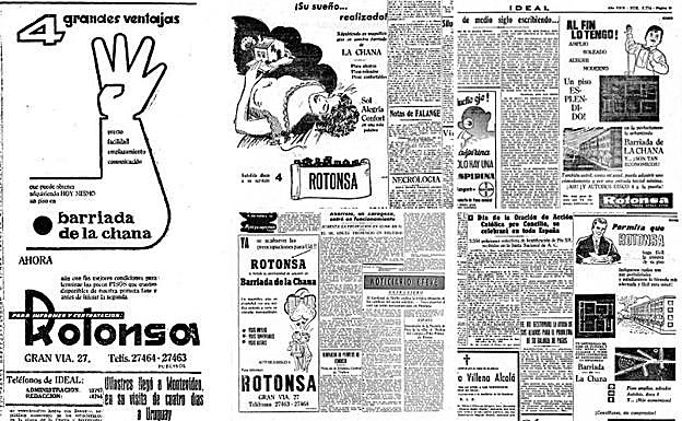 Publicidades recuperadas de las páginas del periódico IDEAL del año 1961.