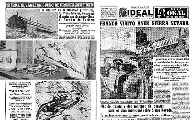 Cobertura del periódico IDEAL a las visitas ralizadas por Francisco Franco y Manuel Fraga al comienzo de la década de los años sesenta.