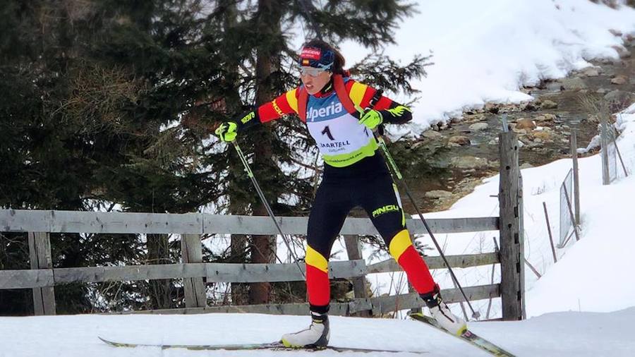 Victoria Padial, durante el sprint de ayer en Val Martello 