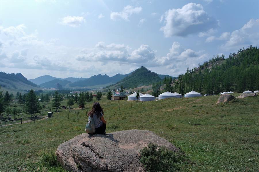 Descansando en Mongolia.