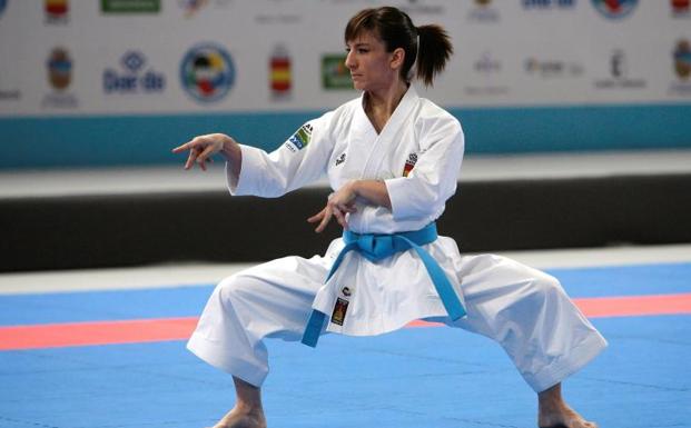 Sandra Sánchez, durante su actuación en los campeonatos de Europa de Kárate. 