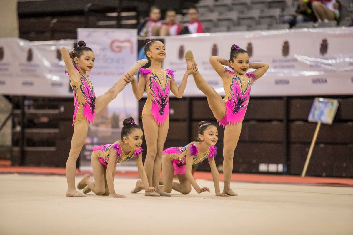 El Circuito Andaluz de gimnasia rítmica para la categoría de promesas se está celebrando en el Palacio de los Deportes. Más de dos mil niñas de toda la comunidad autónoma están poniendo sobre el tapiz todo lo aprendido y ensayado a lo largo del curso. 