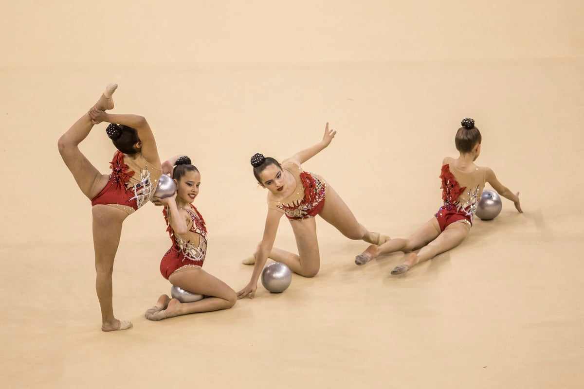 El Circuito Andaluz de gimnasia rítmica para la categoría de promesas se está celebrando en el Palacio de los Deportes. Más de dos mil niñas de toda la comunidad autónoma están poniendo sobre el tapiz todo lo aprendido y ensayado a lo largo del curso. 