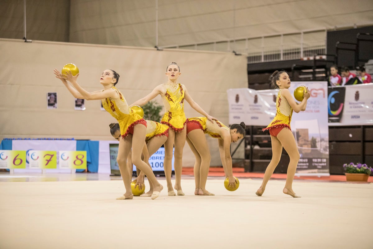 El Circuito Andaluz de gimnasia rítmica para la categoría de promesas se está celebrando en el Palacio de los Deportes. Más de dos mil niñas de toda la comunidad autónoma están poniendo sobre el tapiz todo lo aprendido y ensayado a lo largo del curso. 
