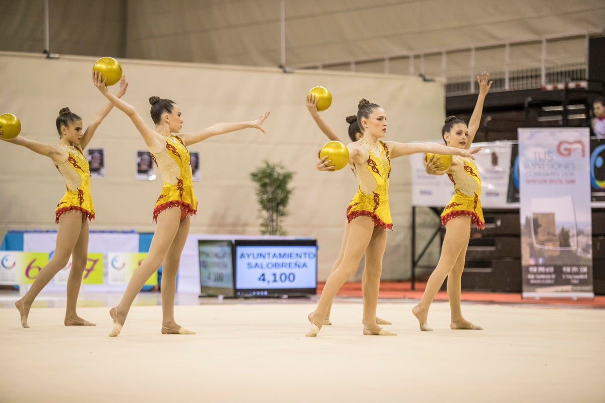 El Circuito Andaluz de gimnasia rítmica para la categoría de promesas se está celebrando en el Palacio de los Deportes. Más de dos mil niñas de toda la comunidad autónoma están poniendo sobre el tapiz todo lo aprendido y ensayado a lo largo del curso. 