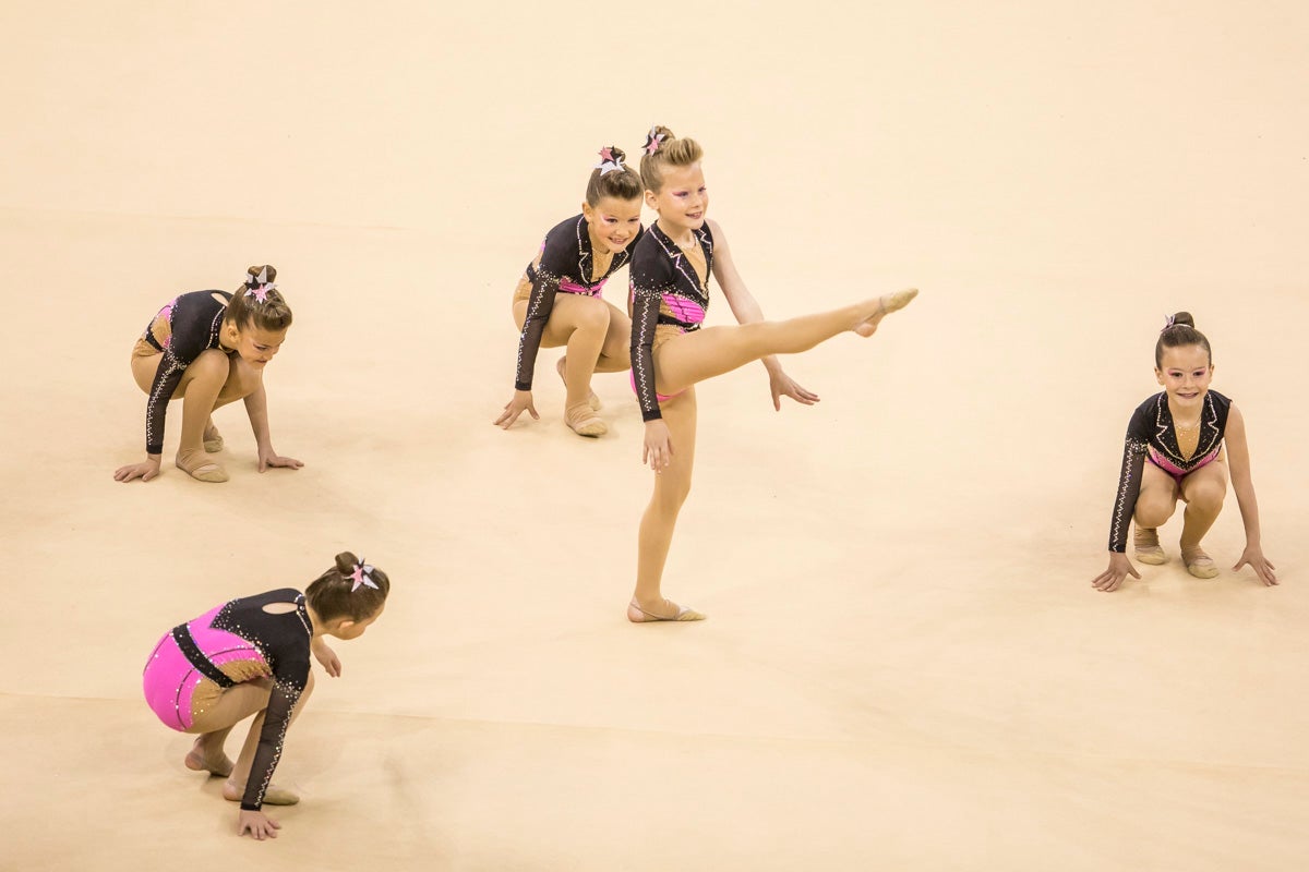 El Circuito Andaluz de gimnasia rítmica para la categoría de promesas se está celebrando en el Palacio de los Deportes. Más de dos mil niñas de toda la comunidad autónoma están poniendo sobre el tapiz todo lo aprendido y ensayado a lo largo del curso. 
