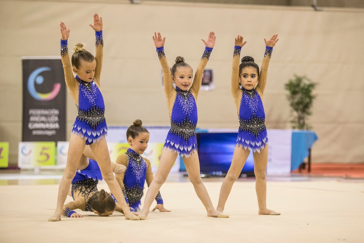 El Circuito Andaluz de gimnasia rítmica para la categoría de promesas se está celebrando en el Palacio de los Deportes. Más de dos mil niñas de toda la comunidad autónoma están poniendo sobre el tapiz todo lo aprendido y ensayado a lo largo del curso. 