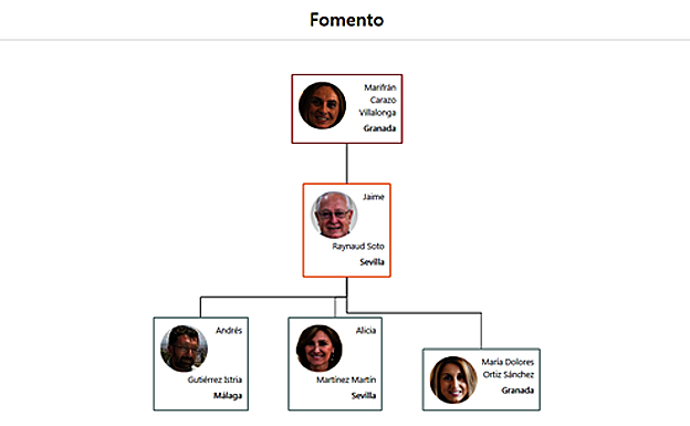 Gráfico. Explore cómo queda la composición de cada consejería al más alto nivel. 