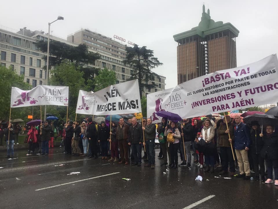 Seis organizaciones jienenses marchan junto a casi un centenar de colectivos de 23 provincias en una manifestación en Madrid