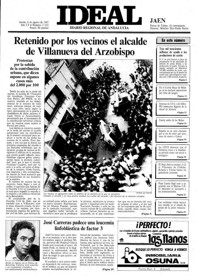 6 de agosto de 1987. Retienen al alcalde Villanueva del Arzobispo.