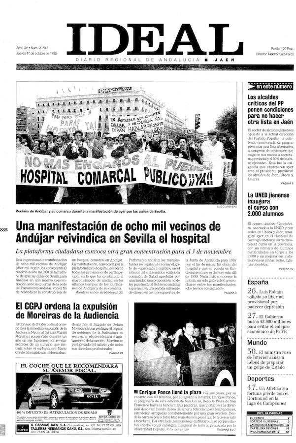 17 de octubre de 1996. Manifestación por un hospital en Andújar.