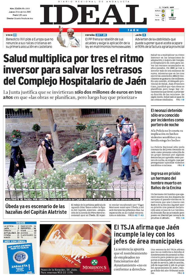 28 de abril de 2006. Rodaje de Alatriste en Úbeda.