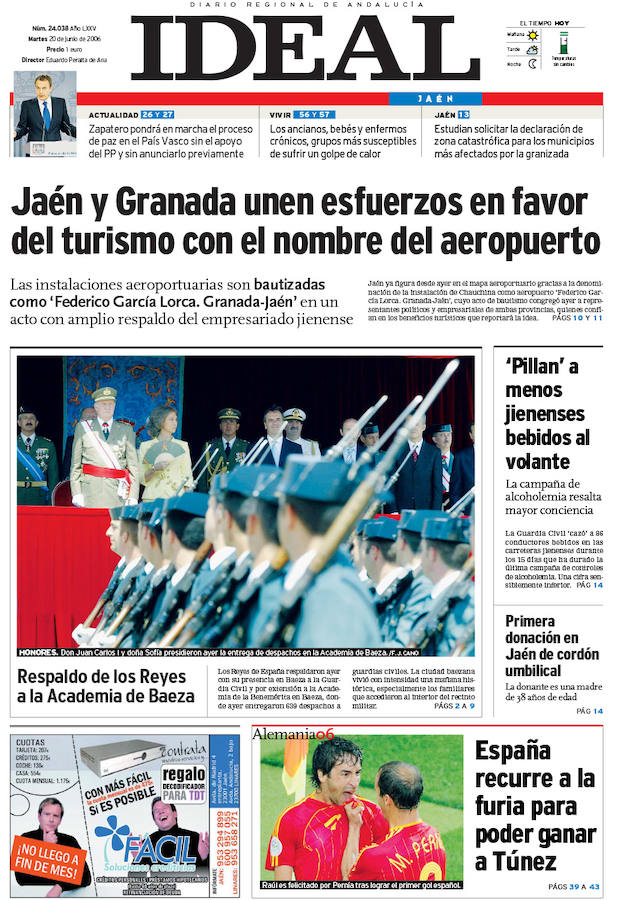 20 de junio de 2006. Los Reyes en la Academia de Guardias Civiles.