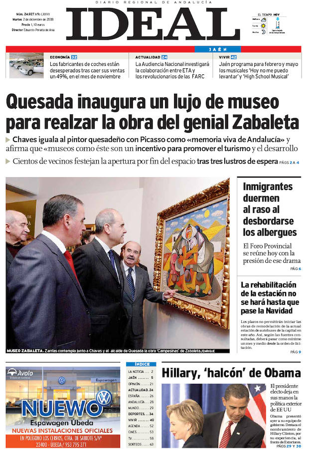 2 de diciembre de 2008. Inauguración del Museo Zabaleta.