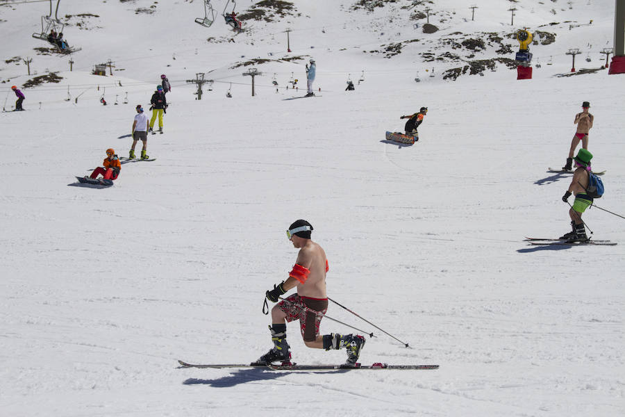 500 de esquiadores y snowboarders han participado este sábado en la VII Bajada en Bañador
