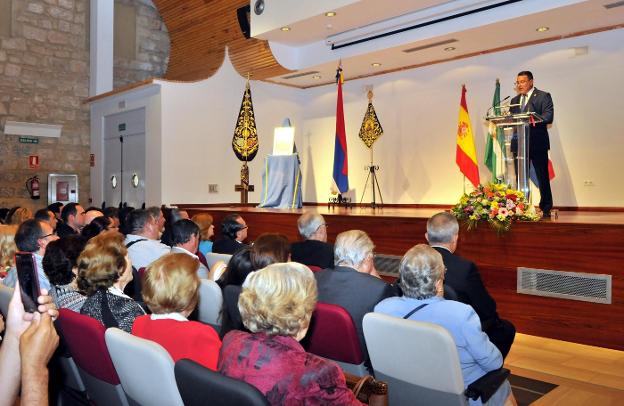 El pregonero, Pedro Ruiz Rentero, durante un momento de su pregón.