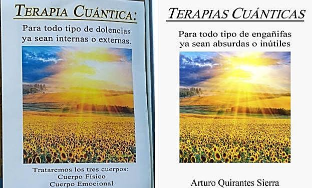 El cartel que recibió Arturo Quirantes y la portada del libro