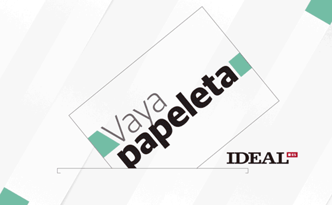 Mónica Rodríguez posa con la urna de '¡Vaya Papeleta!' en laredacción de IDEAL. 