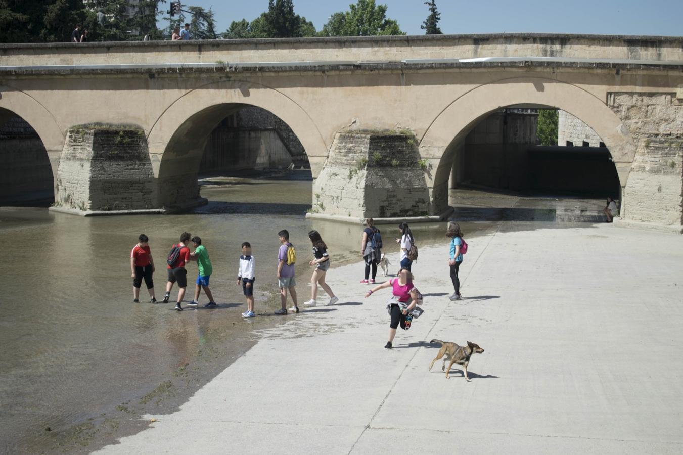 El rio Genil se llena de personas con la llegada del buen tiempo.