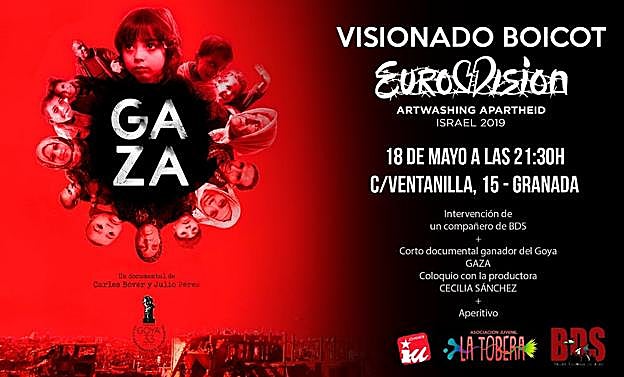 IU proyecta este sábado en Granada el cortometraje GAZA como acto de boicot a Eurovisión