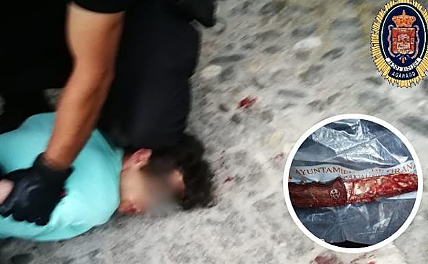 Así fue la detención del agresor que apuñaló a una mujer en el centro de Granada