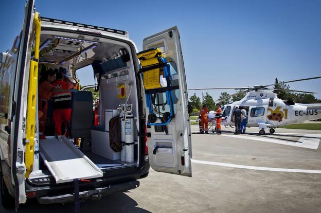 Imagen de archivo del traslado de un herido en helicóptero. 