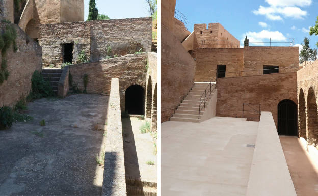 Mira la diferencia del antes y despuésde las Torres Bermejas tras su restauración.