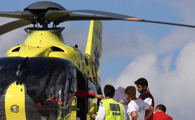Chris Froome, trasladado en helicóptero a un hospital de Saint-Etienne. 