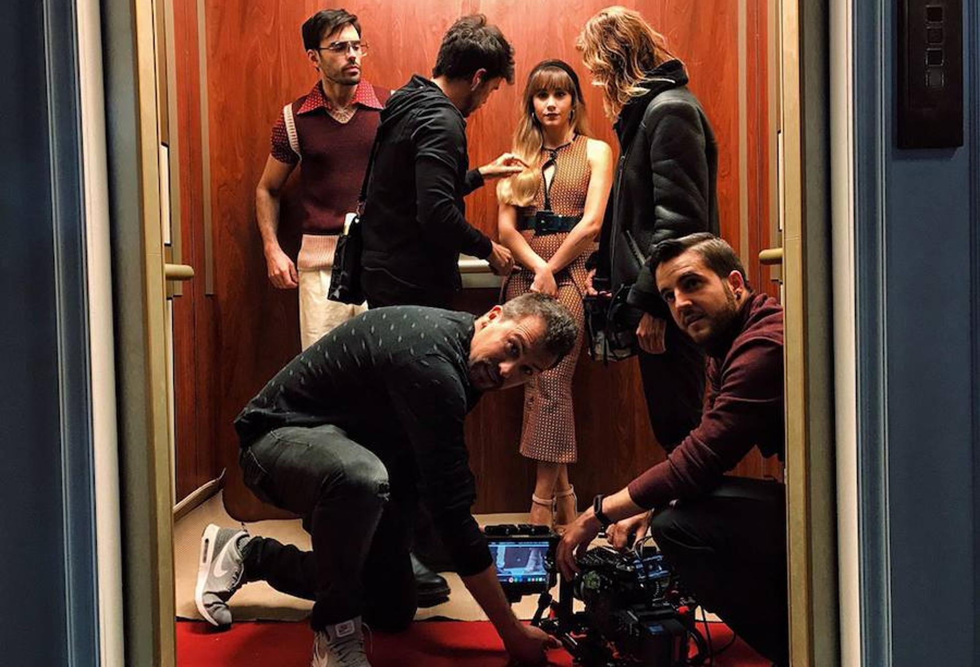 Bienve Valdivia, en pleno rodaje del videoclip de Aitana. 