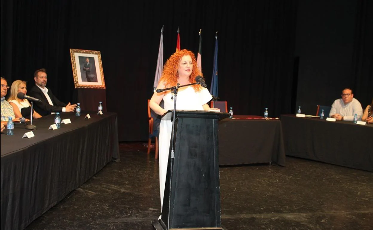 María Eugenia Rufino durante su discurso de investidura. 