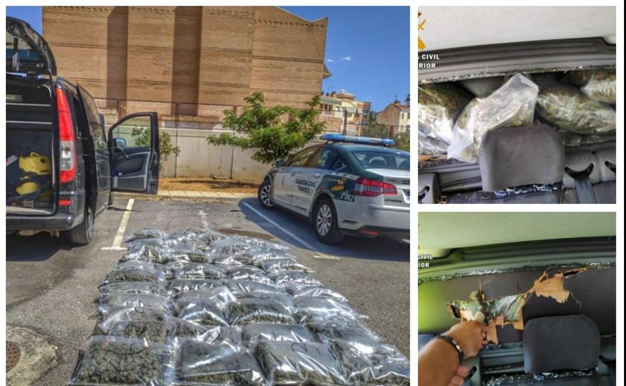 Narcos en Granada: 'Cazan' a un individuo en la A-92 con 36 kilos de marihuana en la furgoneta