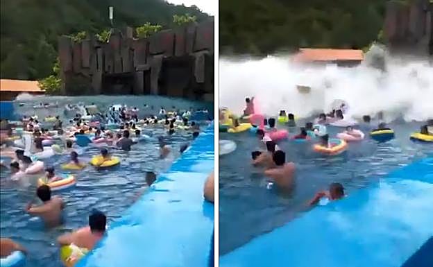 Vídeo viral: Tsunami sorpresa en una piscina con 44 heridos