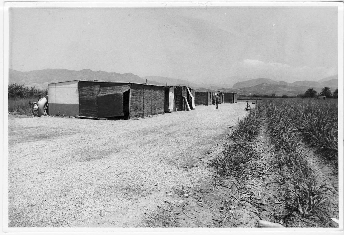 Las chozas en la zona de Playa Granada. 1988